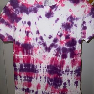 Fruit of the Loom Pink and Purple Women’s Tiedye Shirt